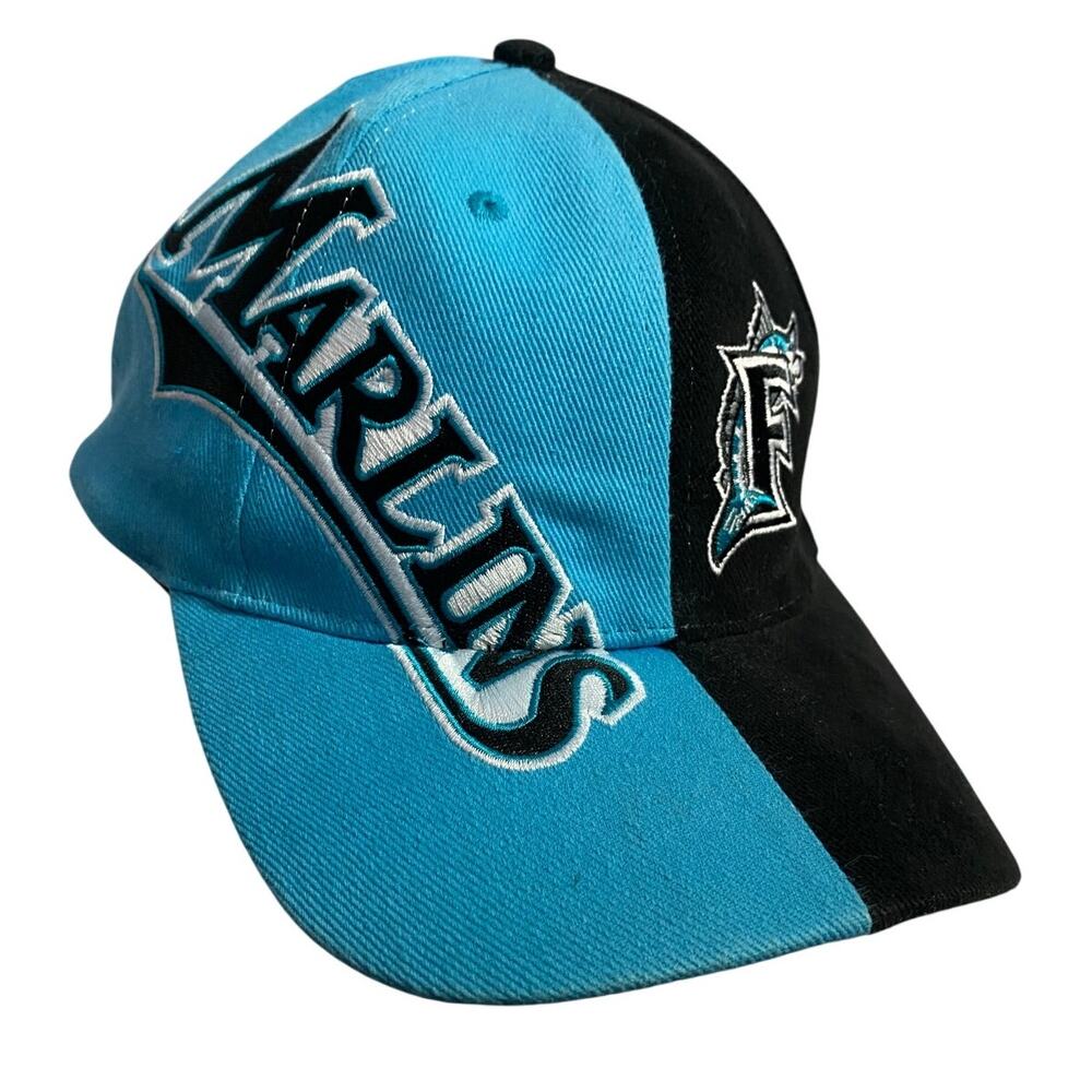 MLB Florida Marlins vintage turquoise and black split hat